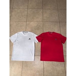 Pair Adidas Mens DriFit Climalite Athletic Tees